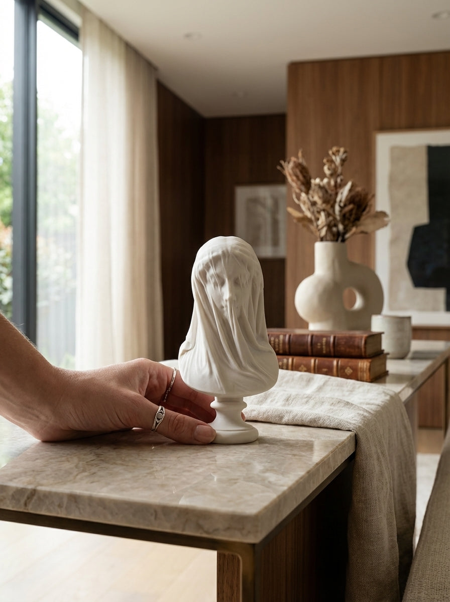 Veiled Lady Bust Sculpture