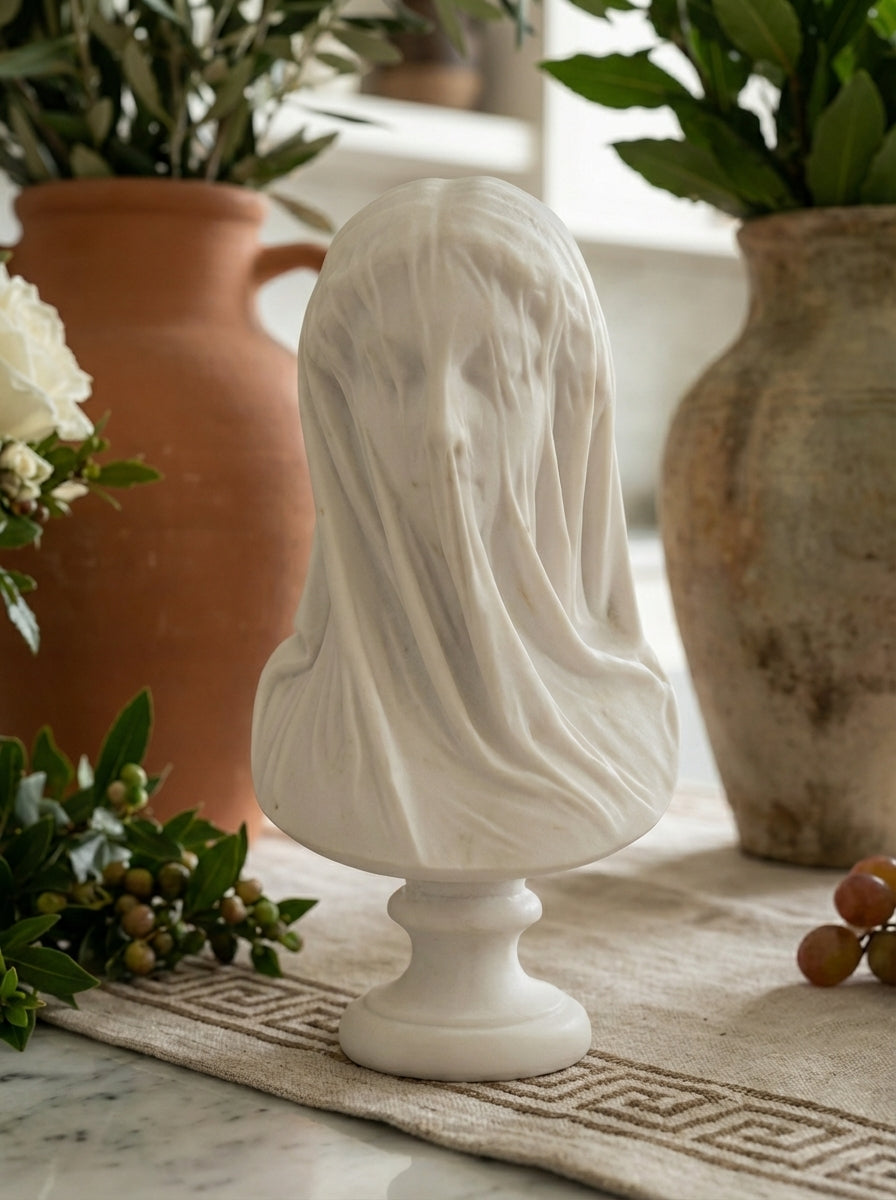 Veiled Lady Bust Sculpture