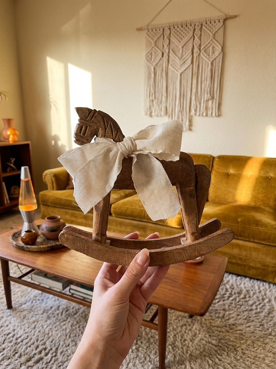Hand-Carved Wooden Rocking Horse