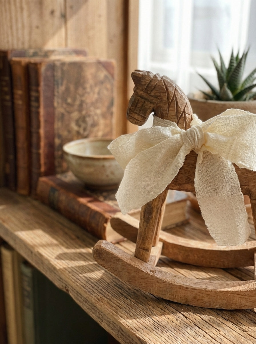 Hand-Carved Wooden Rocking Horse