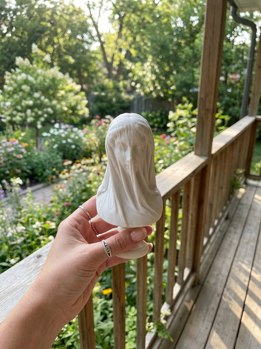 Veiled Lady Bust Sculpture